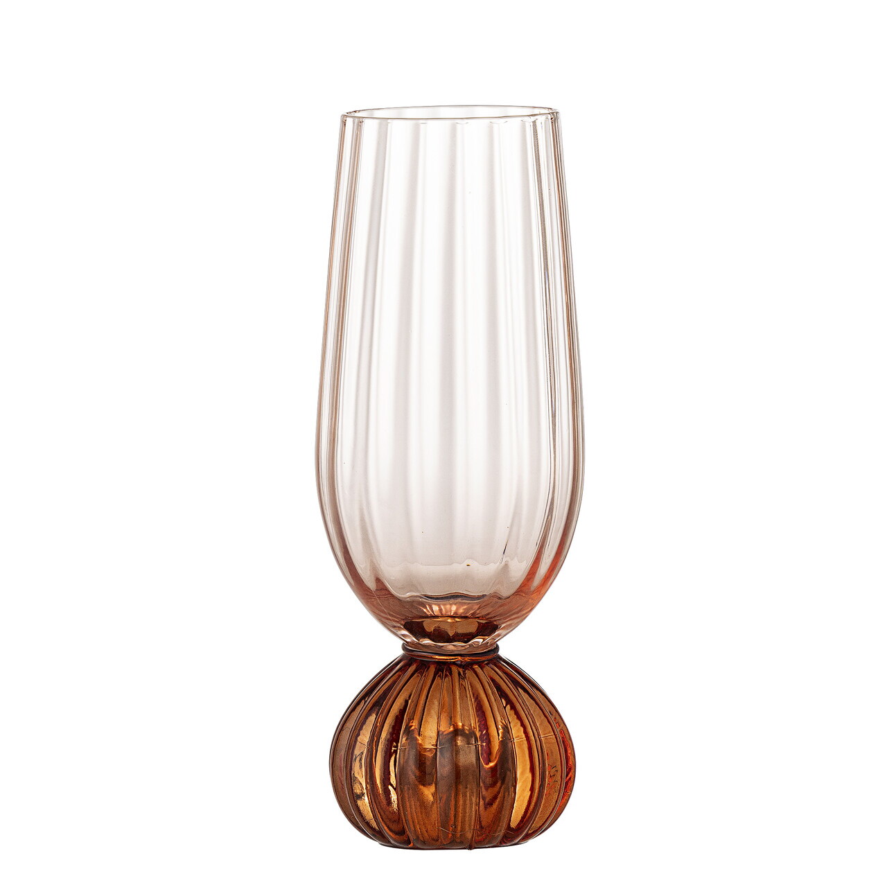 Pahar de sampanie, Bloomingville, Taurin, 6x17 cm, 250 ml, sticla, roz - imagine 5